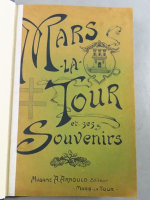 an open book with a picture of a castle on it