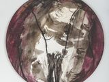 une peinture sur le mur représentant un vase rempli de fleurs
