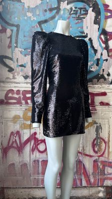 Robe Cocktail T.S A.VAUTHIER Petits sequins noir Proto neuf - Photo 1