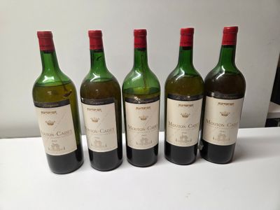 BORDEAUX ROUGE, 5 MAGNUMS , MOUTON-CADET 1962, vendus en l'é…