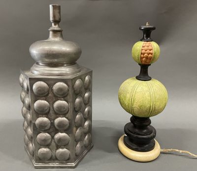 pair of art deco table lamps in the form of urns and lampshads