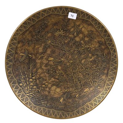 an image of a decorative plate with birds and flowers on it