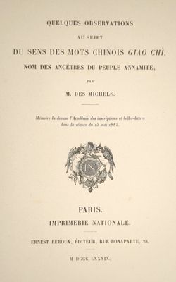 DES MICHELS (Abel) : Quelques observations au sujet du sens …