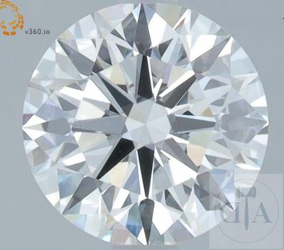 un diamant rond taille brillant présentant un léger centrage