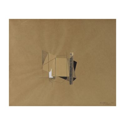 an image of a drawing of a box on a brown paper
