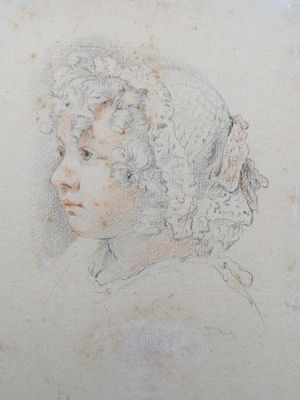 portrait of a young girl in a bonnet by person