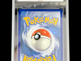 a pokemon card in a clear plastic case