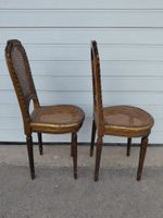 Paire de chaises en bois doré, assise et dossier cannés doré… (photo 4)