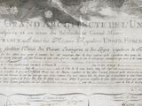 an old document with a picture of a man riding a horse