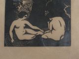 a picture of a picture of two naked women in the woods