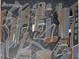 une image représentant un tableau où l'on voit un groupe de personnes dans une ville