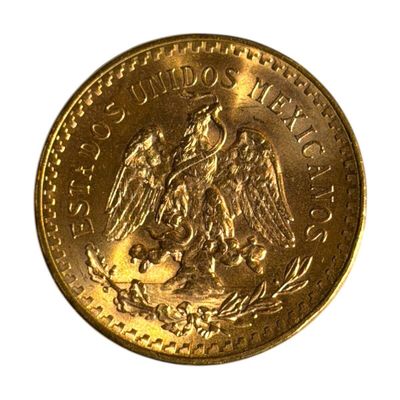MEXIQUE Pièce en or (900) de 50 pesos (1821-1947).
