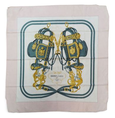 a square scarf with a picture of a pair of horses on it