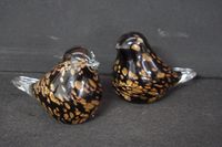 Bougeoir en verre « RASTELI » (H : 13 cm) + 2 oiseaux en ver… (photo 3)