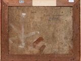 an image of a painting of a handprint on a piece of wood