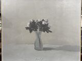 a painting of flowers in a vase on a table