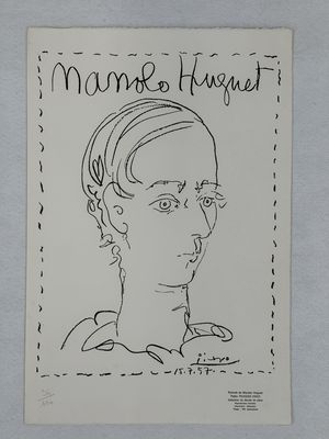 a black and white drawing of a woman ' s face on a sheet of paper