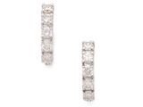 a pair of diamond hoop earrings on a white background