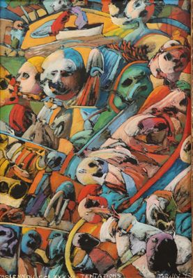 a picture of a picture of a dog with many pictures on it