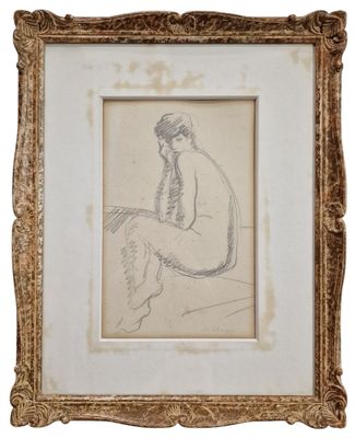 an image of a drawing of a woman sitting in a chair