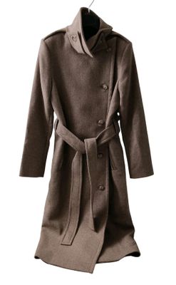 Manteau long beige ceinturé IKKS, T.