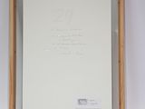an image of a painting hanging on a wall next to a wooden frame