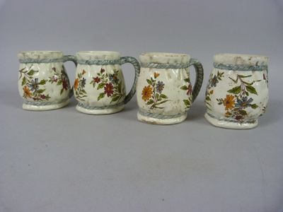 KELLER ET GUERIN à Luneville - Suite de 4 chopes en faience …