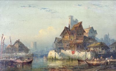 George GREGORY (1849-1938). Les pêcheurs.