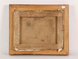 an old picture frame with a piece of wood in it