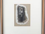 painting of a cell phone in a wooden frame on a wall