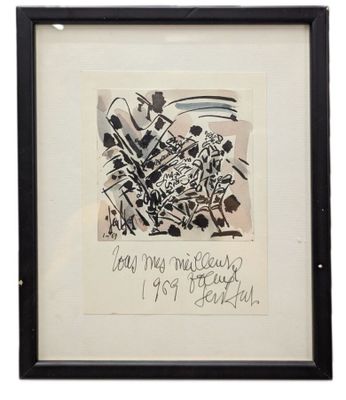 an image of a black and white drawing of flowers in a black frame