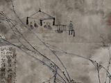 une image représentant un dessin d'un bâtiment avec un arbre au premier plan