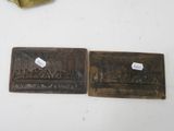 pair of bronze plaques depicting the last supper of jesus and the last supper of the last supper of jesus