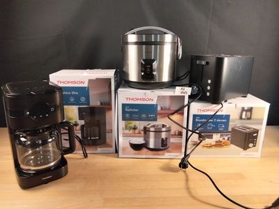 Lot de cafetière filtre, cuiseur à riz et grille-pain Thomso…