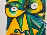 une image représentant un tableau d'un homme avec une fleur sur la tête