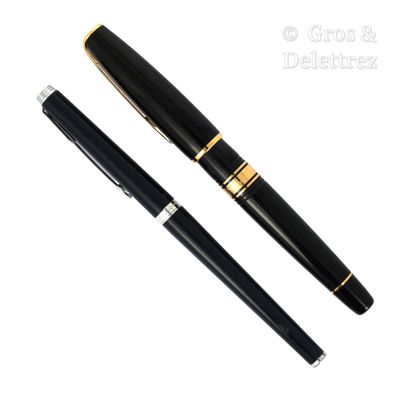 un gros plan d'un stylo et d'un stylo à bille sur fond blanc