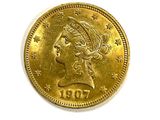 l'image d'une pièce d'or sur laquelle figure une tête de femme