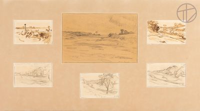 an image of a drawing of a group of people riding horses