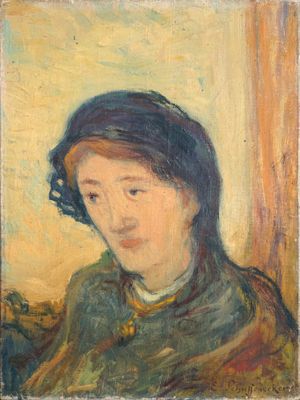 une image d'un tableau représentant une femme en robe verte