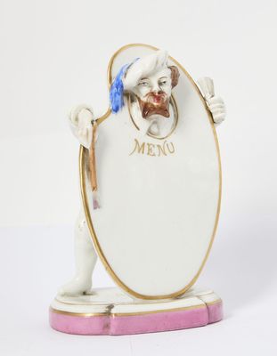 an image of a figurine of a man holding a mirror