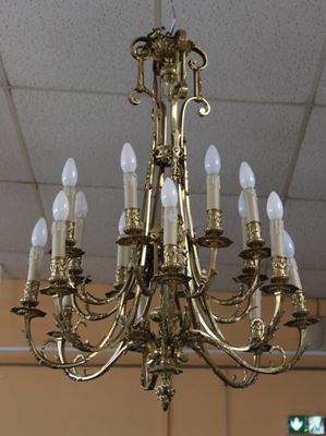 a chandelier that is hanging from the ceiling