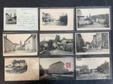 plusieurs photographies en noir et blanc représentant de vieux bâtiments et des passants dans une rue
