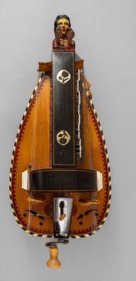 a musical instrument that is hanging on the wall