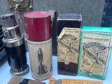 many different types of old items on a table