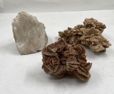 76 / CHC1 / Deux roses des sables et une pierre.