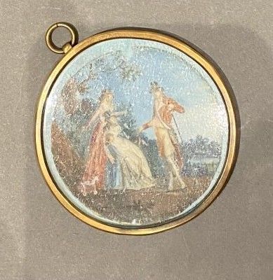 une photo d'une photo représentant une femme et un homme dans un paysage