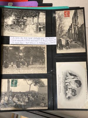 a black and white photo of a book with pictures on it