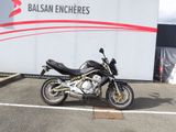 a motorcycle that is parked in a parking lot