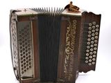 an image of a close up of an old accordion on a white background