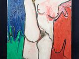 un tableau représentant une femme portant un chapeau sur la tête
